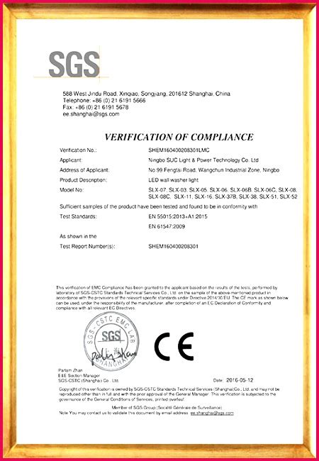 Certificate Of Conformity Example