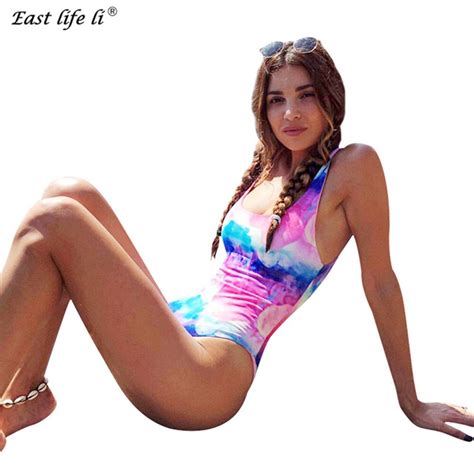 2018 new one piece swimsuit women swimwear sexy push up bathing suit printed monokini retro swim