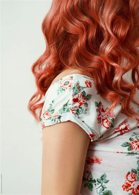 Redhead In A Flower T Shirt By Stocksy Contributor Sonja Lekovic