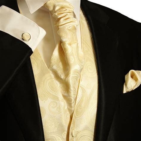 Paul Malone Vest Set Cream With Ascot Tie V48p Paul Malone Shop