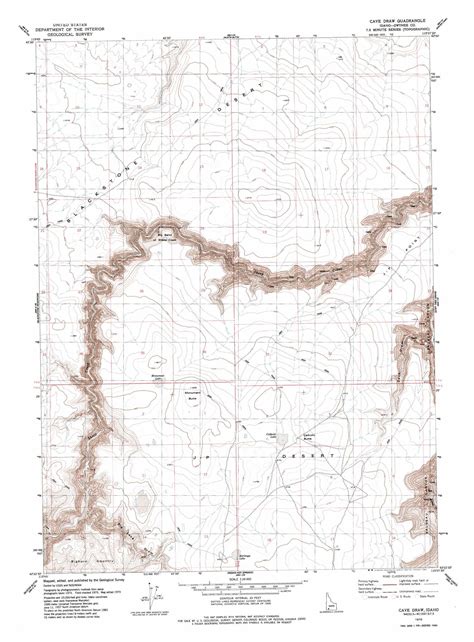 Cave Draw Topographic Map 124000 Scale Idaho