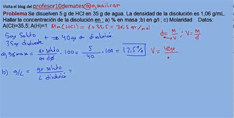 Ejercicios Y Problemas Resueltos De Disoluciones Youtube