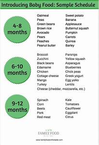 Homemade Baby Food Introducing Solids Schedule Printable Family