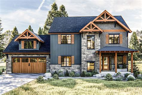 Plan 62721dj Mountain Rustic House Plan With 3 Upstairs Bedrooms In