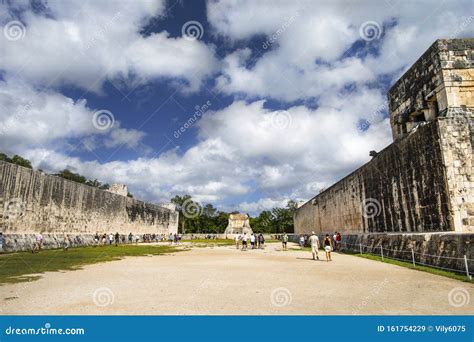 The Ancient Mayan City Of Chichen Itza Great Ball Court Editorial