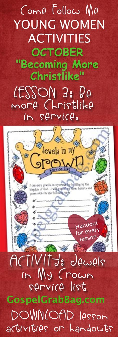 Service Lesson Lifesaver Activity Jewels In My Crown Service List