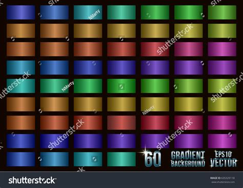 Set 60 Colored Gradients Swatches Collection Stock Vector Royalty Free