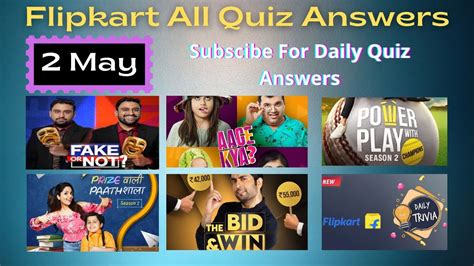 Flipkart Video Quiz Answers Today 2 May Flipkart All Quiz Answers