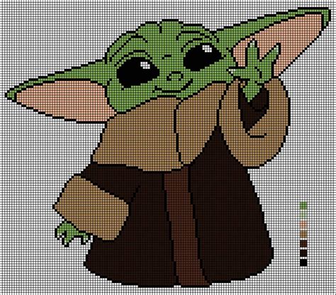 Baby Yoda Pixel Art Cross Stitch Pattern Baby Yodathe Mandalorian 2