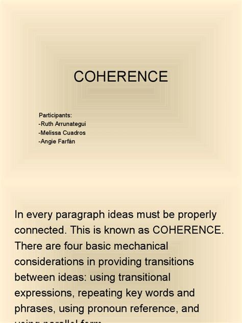 Coherence Pdf Sentence Linguistics Phrase