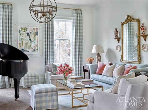 Lauren Deloach Interior Design Atlanta Homes Living Room Blue White