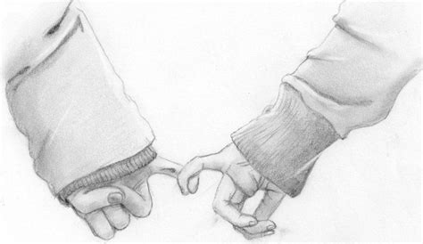 Pinky Promise Pencil Sketch Really Cute Holding Hands Drawing Hand