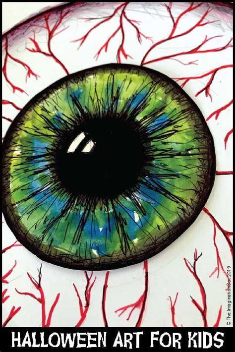 Seriously Spooky Bloodshot Eyeball Halloween Art Project For Older Kids
