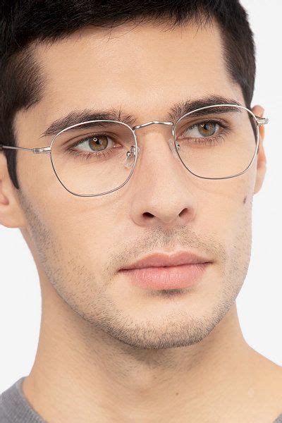 Sonder Square Silver Glasses For Men Eyebuydirect Mens Eye Glasses Round Glasses Men Glasses