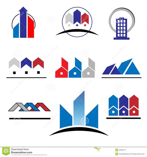 Real Estate Logos Stock Vector Illustration Of Subject 34632771