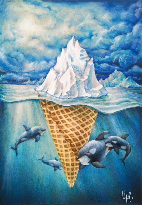 Easy Surrealism Drawings Speed Drawing Ice Cream In Arctic Oceans
