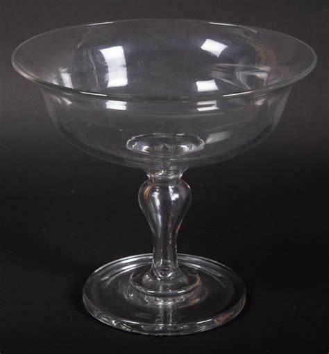Lot Large Early Mold Blown Glass Compote