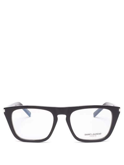 Black Flat Top Square Acetate Glasses Saint Laurent Matchesfashion Us