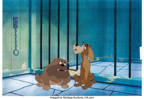 Lady And The Tramp Bull And Toughy Production Cel Setup Walt Lot