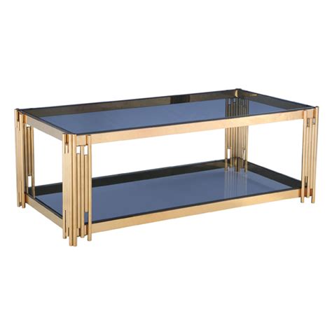 Cleveland Grey Glass Coffee Table With Gold Metal Legs Sale