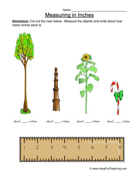 Measuring Length In Inches Worksheet Have Fun Teaching