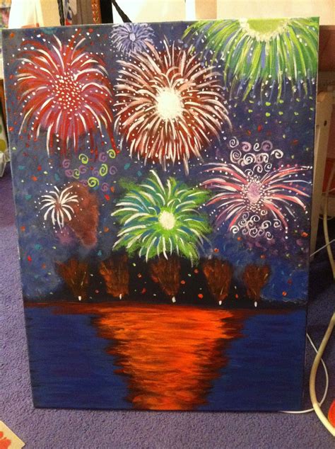 Fireworks Homeschool Art Painting Patriotic Art
