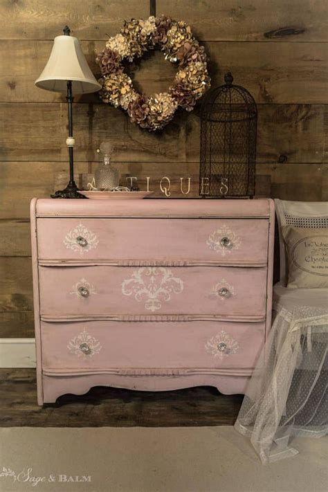 Sold Pale Pink Shabby Distressed Chalk Painted Antique Etsy Pink