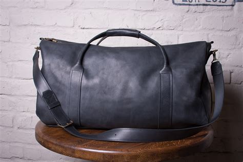 Leather Vintage Weekender Bag By Okra Leather Travel Bag Cabin Etsy