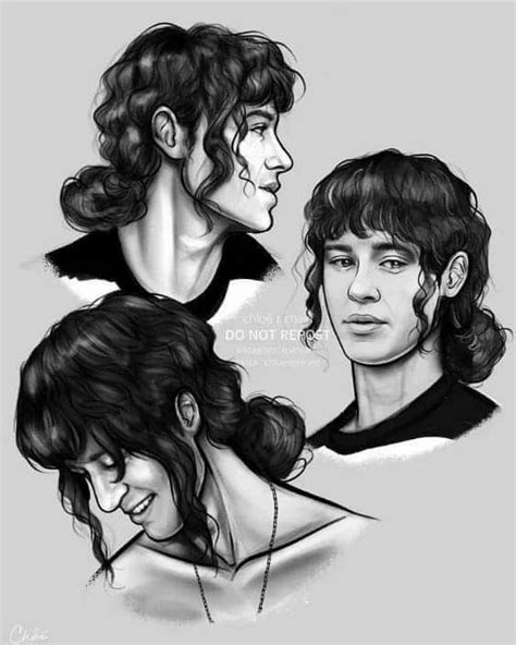 Some Drawings Of The Same Person With Different Hair Styles And Facial