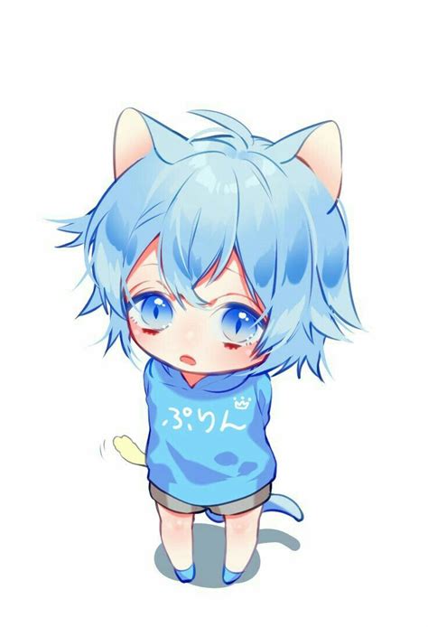 Blue Boy Chibi Anime Neko Anime Cat Boy Lolis Neko Neko Boy Chibi