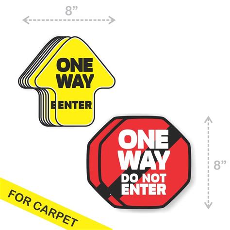 One Way Arrow And Do Not Enter Stop Floor Decals Stickers Signs For