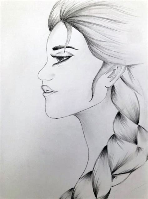 Original Pencil Drawing Girl Art Artist Pencil Sketch 85x12 Etsy