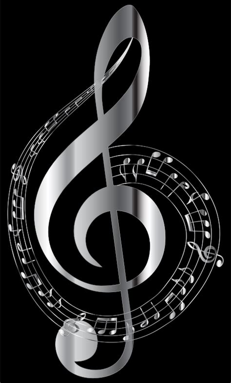 Chrome Musical Notes Typography Openclipart