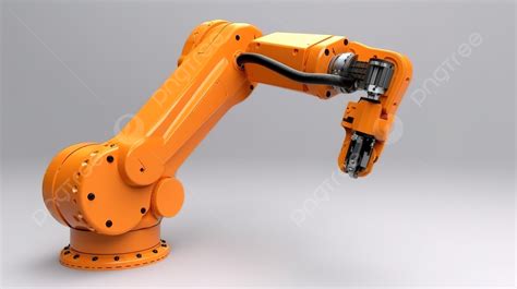 움직이는 주황색 로봇 팔 흰색 배경에 3d 렌더링 오렌지 로봇 팔 고화질 사진 사진 배경 일러스트 및 사진 무료 다운로드