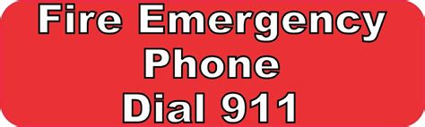 10in X 3in Fire Emergency Phone Dial 911 Sticker Stickertalk