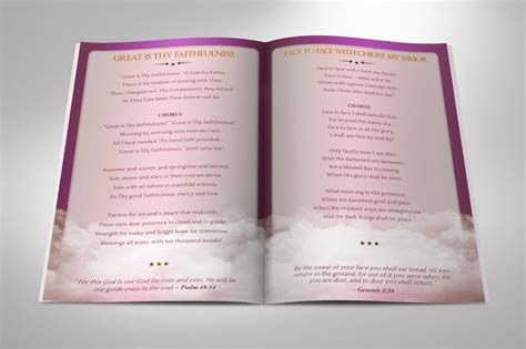 Purple Ribbon Funeral Program Template Word And Publisher Etsy
