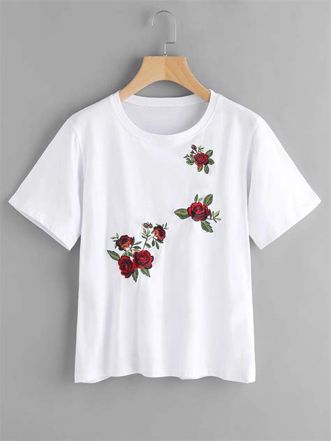 Hot Sell Custom Cheap Womens Bulk Plain White T Shirtembroidered