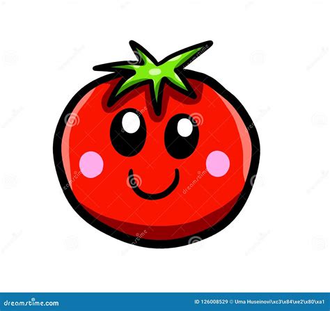 Happy Smiling Cartoon Tomato Stock Illustration Illustration Of