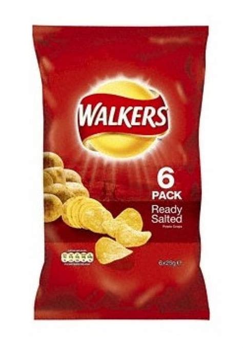 Walkers Ready Salted Flavour Crisps 25g 6 Pack Approved Food