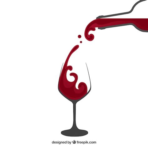 Pouring Red Wine Vector Free Download