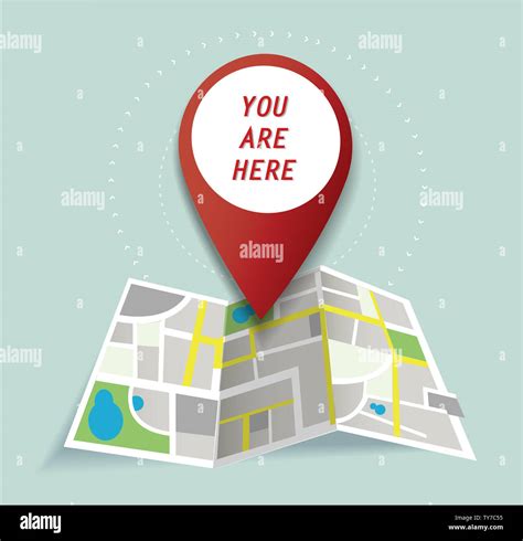You Are Here Pin Location Icon And Map Stock Photo Alamy