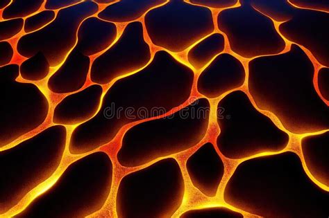 Original Abstract Drawings Of Hot Black Yellow Lava Texture Stock Photo