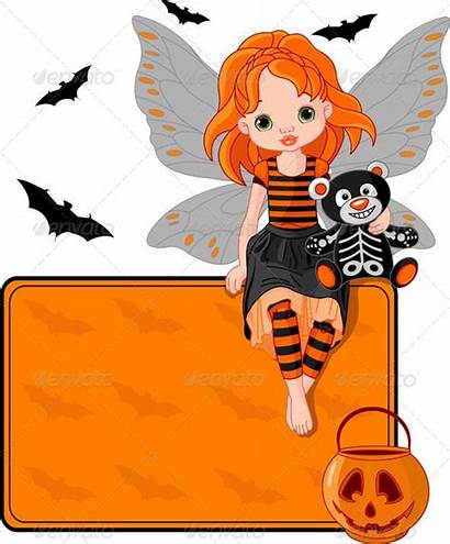 Fairy Halloween Clipart Illustration Place Card Autumn