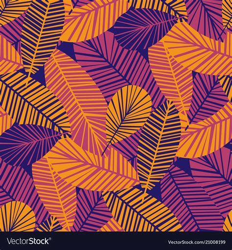 Vibrant Cool Leaves Seamless Pattern Royalty Free Vector