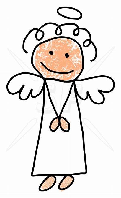 Angel Clip Clipart Stick Figures Praying Printable