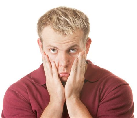 Sad Man Pulling On Face Stock Photo Image Of Adult Attractive 28126156