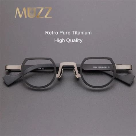 muzz pure titanium frames new men s optical irregular small full rim eyeglasses frame high myo