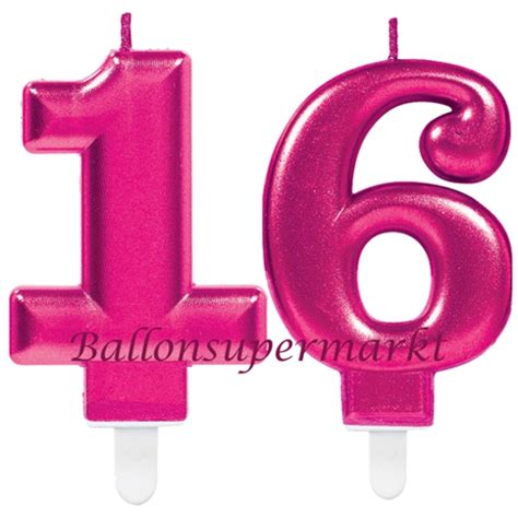 Feiert eine jugendliche ihren 16. Zahlenkerzen Pink Celebration 16, Kerzen zu Geburtstag und Jubiläum