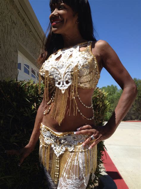 tribal fusion cabaret burlesque gold lace and pearl bellydance bra and belt set by olah