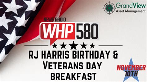 Rj Harris Birthday And Veterans Day Breakfast Presented By Grandview